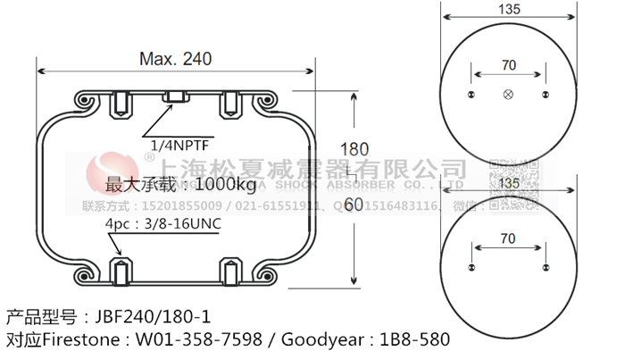 JBF240-180-1橡膠<a href='http://fhahmctj.cn/' target='_blank'><u>空氣彈簧</u></a>