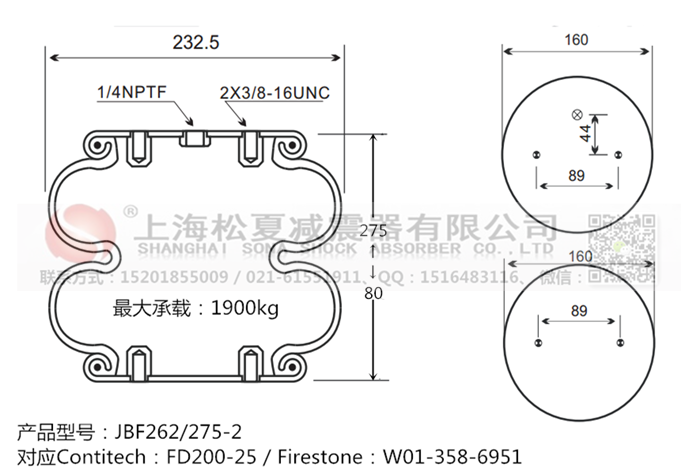 JBF262/275-2橡膠<a href='http://fhahmctj.cn/' target='_blank'><u>空氣彈簧</u></a>